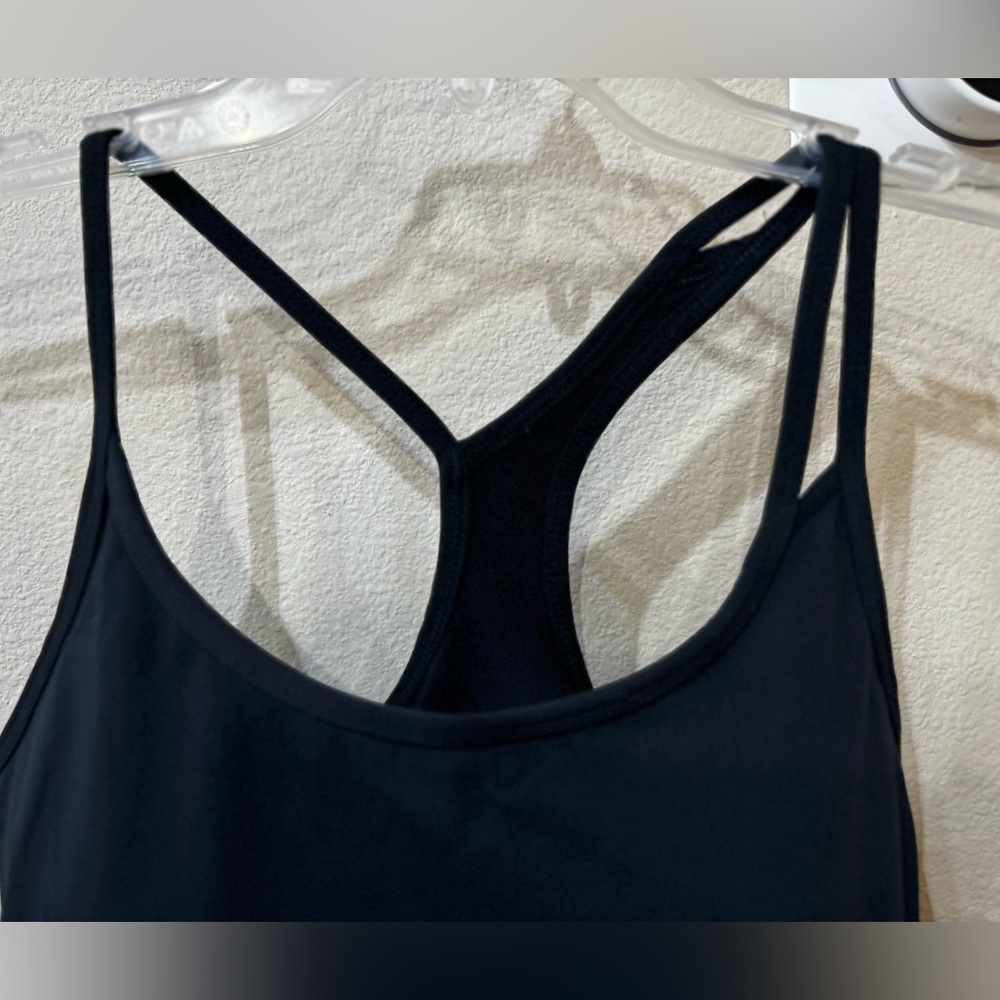 Fabletics One Sided Double Strap Black Workout Tank Size Small - Picture 2 of 5
